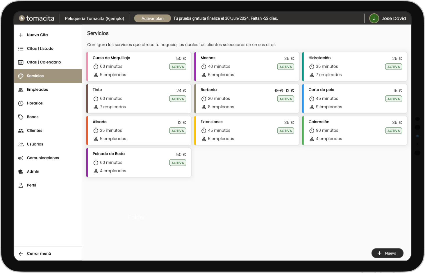 Dashboard principal